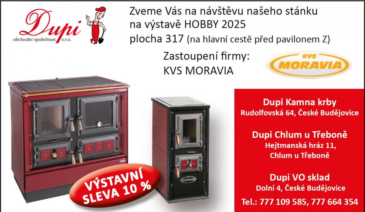 Hobby 2025 - sleva na sporáky